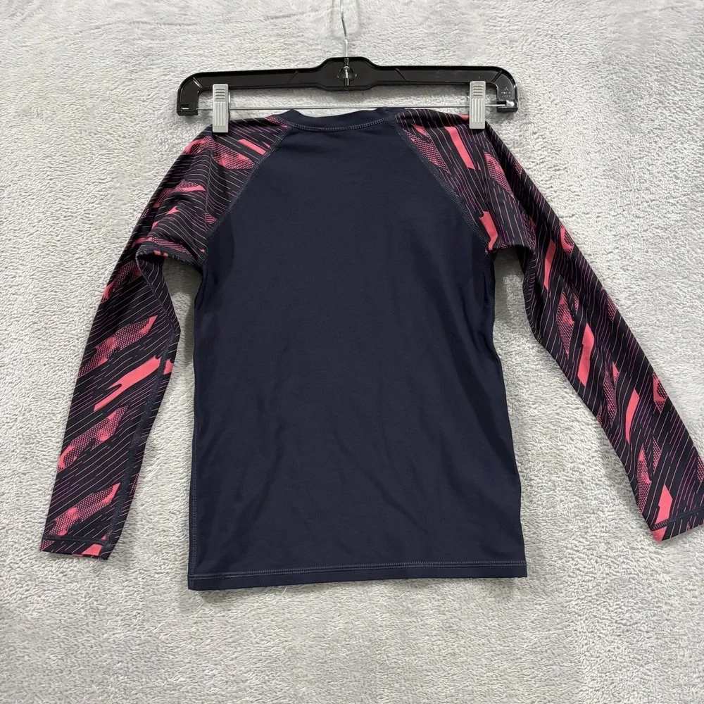 Speedo Rash Guard Youth Kids 10yrs Long Sleeve Swim Shirt Suntop Pink Quick Dry